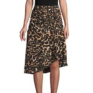 Walter Baker | Lilah Ruched Leopard Print Skirt